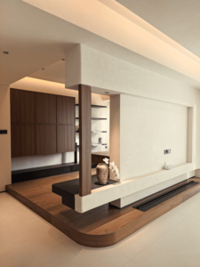 Ensemble <span class=keywords><strong>de</strong></span> meubles <span class=keywords><strong>de</strong></span> style bois <span class=keywords><strong>de</strong></span> style mi-siècle : armoire à chaussures d'entrée, buffet <span class=keywords><strong>de</strong></span> salle à manger, armoire murale <span class=keywords><strong>de</strong></span> salon. - Product Image 2