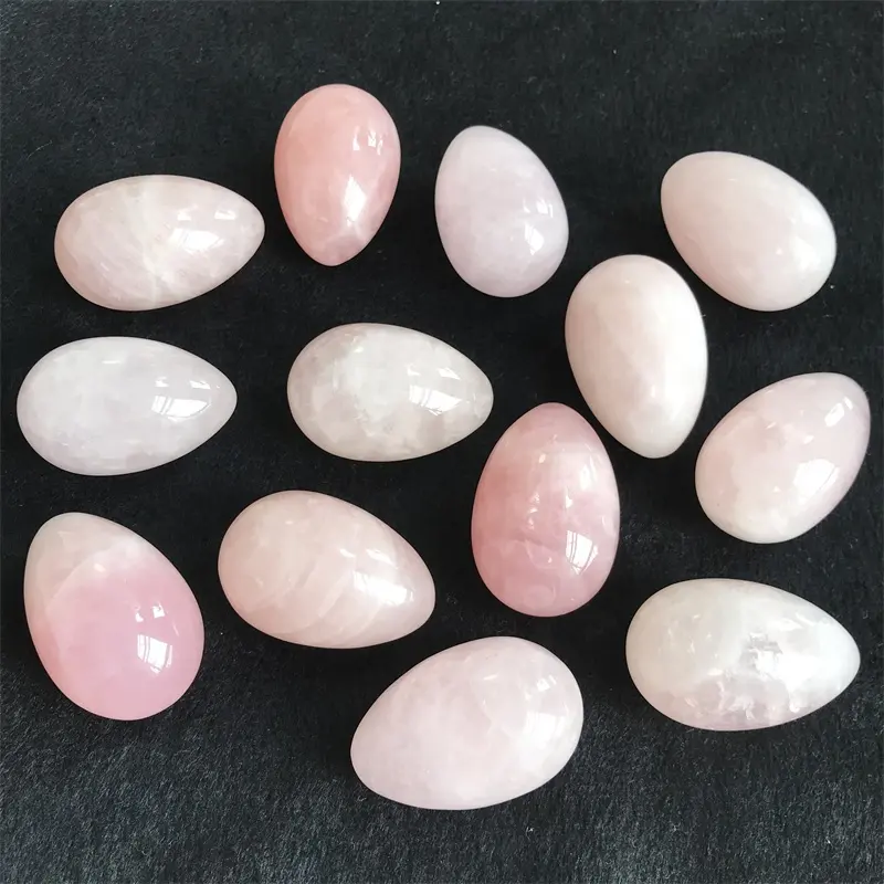 Commercio all'ingrosso cristalli personalizzati Yoni Set di uova rosa cristallo naturale di quarzo rosa Yoni uova per le donne