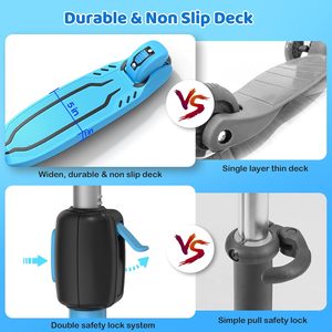 Scooters pliants pour enfants de 8 à 12 ans avec hauteur réglable-Scooter pour tout-petits Lean-to-Steer & Widen Anti-Slip <span class=keywords><strong>Deck</strong></span> - Product Image 4