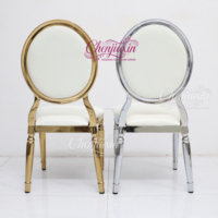 Venta al por mayor de fábrica: Juego de muebles de hotel duradero con electrochapado, sillas de banquete de boda estilo Luis Boucle plateadas, para eventos hospitalarios.