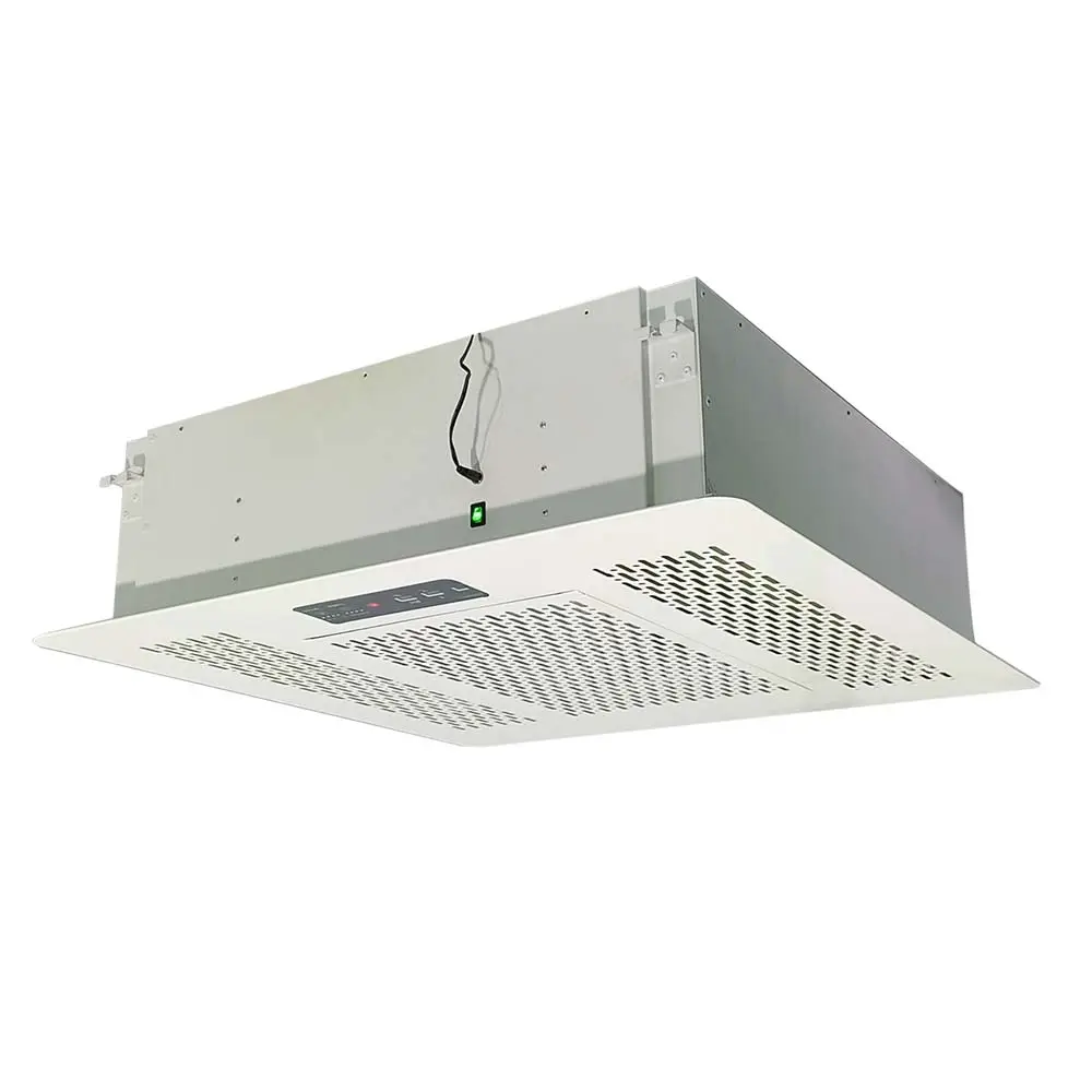نظام تنقية الهواء المثبت بالسقف يعمل مع محفز ضوئي UVC وفلتر ESP قابل للغسل لجمع الغبار