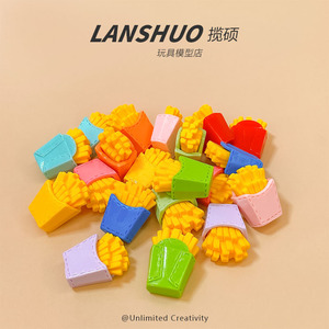 Aimants de réfrigérateur en résine plastique en forme de frites miniatures, ensemble multicolore pour la décoration et les cadeaux d'anniversaire - Product Image 2