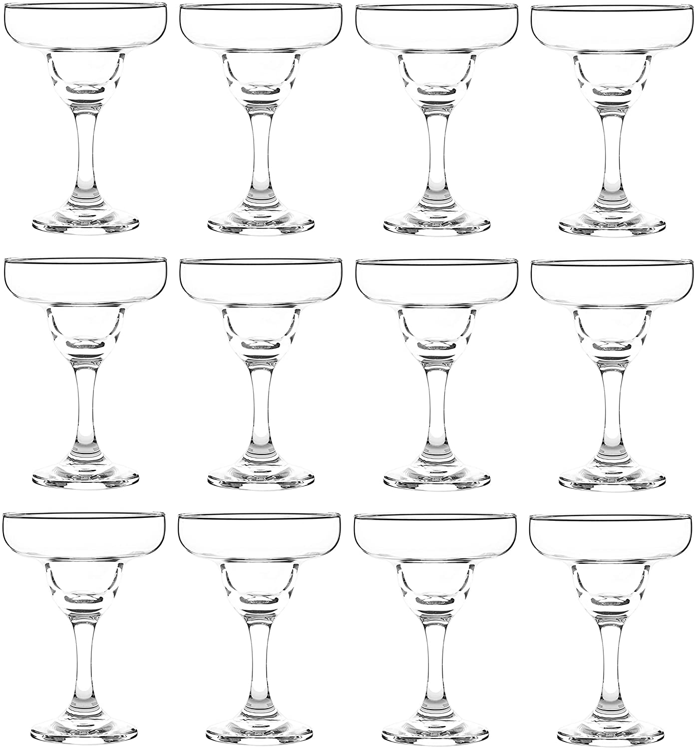 9oz 12 Piece Margarita Glass Set Classic for Drinking Margaritas Pina Coladas, Daiquiris, and Other Cocktails glasses