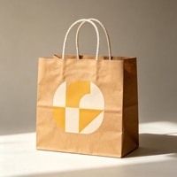 Emballage à emporter en papier blanc jetable écologique, poignées en corde de coton faites à la main, biodégradable, personnalisable, esthétique verte
