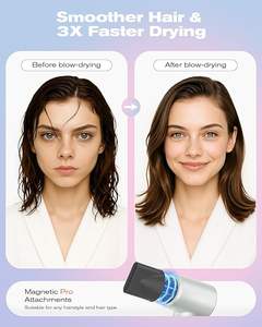 Secador de Pelo Profesional de 1300w de Alta Velocidad, Secadora de Cabello con Tecnología Iónica de 110000rpm, Cepillo Estilizador - Product Image 3