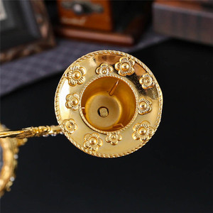 Candélabre européen à 5 têtes en verre et métal doré, motif fleur <span class=keywords><strong>de</strong></span> cerisier en relief, pour centre <span class=keywords><strong>de</strong></span> <span class=keywords><strong>table</strong></span> <span class=keywords><strong>de</strong></span> <span class=keywords><strong>mariage</strong></span> ou décoration intérieure - Product Image 4