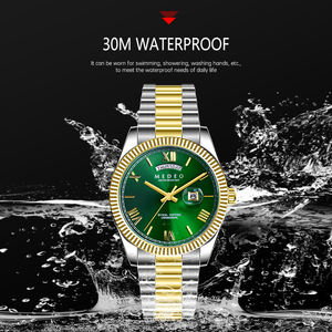 クォーツ腕時計ステンレス鋼防水腕時計ファッションゴールド高級メンズ - Product Image 5