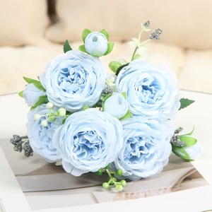 Ramo <span class=keywords><strong>de</strong></span> Flores Artificiales Grandes para Boda, Peonía Persa, <span class=keywords><strong>Flor</strong></span> <span class=keywords><strong>de</strong></span> <span class=keywords><strong>Lis</strong></span>, Rosas, Hecho a Mano, Duradero, Ecológico, Estilo Moderno - Product Image 6