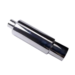 Universal Car Muffler Polished Stainless Steel Exhaust Tip Silencer 2.5 "einlass To 4" outlet Exhaust Pipe