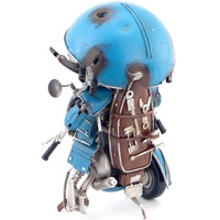 Ornement Robot 3D en Métal Peint, Style Rétro Traditionnel et Moderne, Gravé, pour Décoration de Bar, Restaurant, Anniversaire