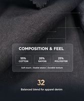 Tissu denim tissé en gros, en stock, 10S*10S, 258 GSM, largeur 74 pouces, pour vêtements, vestes, chaussures, chapeaux, 55% coton, 20% rayonne, 25%