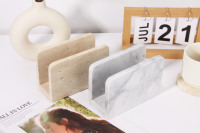 Boîte à mouchoirs en travertin beige, design en pierre naturelle, élégante, durable, stylée, VSTONE, décoration de table à manger, maison, cuisine, restaurants, cafés