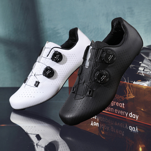 รองเท้าปั่นจักรยานมืออาชีพ พื้นคาร์บอนไฟเบอร์ ระบบล็อคแบบสองปุ่ม สำหรับฤดูร้อนและฤดูหนาว กีฬากลางแจ้ง ผ้าตาข่าย PU รุ่นใหม่ สำหรับปั่นจักรยานบนถนน - Product Image 4