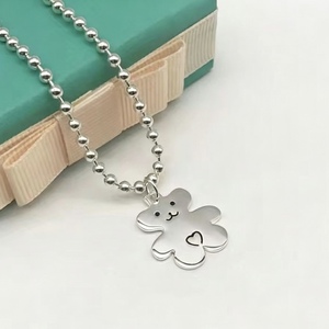Kalung Kartun Anak N142 Rantai Baja Berhias Manik-Manik Beruang Kelinci Hantu Hati Senyum Liontin Perhiasan Hipoalergenik Hadiah Balita Laki-Laki - Product Image 6