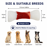 Jouet à mâcher en nylon durable pour chien, design os, bicolore, pour le nettoyage des dents et l'entraînement molaire, pour chiens moyens, grands et agressifs