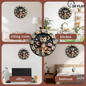 <b>Round</b> Wooden Wall Clock 25x25Cm Silent Non Ticking Modern Home Living Room Decor - Product Image 5
