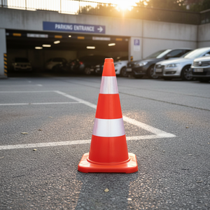 Cono de Tráfico de PVC con 2 Collares Reflectantes de 75 cm, Equipo para Estacionamiento de Automóviles ILT3280, Naranja, 3 kg, Ileri Traffic - Product Image 3