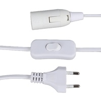VDE europeo aprobado 2.5A cable de alimentación de cable plano cable de alimentación de lámpara de enchufe de la UE de 2 pines con interruptor de encendido/apagado