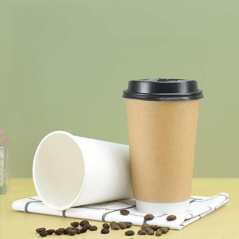 Custom Biodegradable 4oz 8oz 10oz 12oz 16oz Disposable Cafe Single Walls Coffee Paper Cup With Lid Paper Box