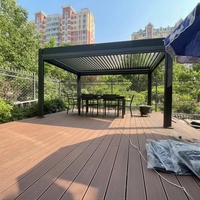 Elektrische Smarte Schwerlast-Aluminium-Pergola mit Einziehbarem Dach, Windbeständigen Zip-Screens, Freistehender Pavillon für Poolbereich, Garten und Terrasse