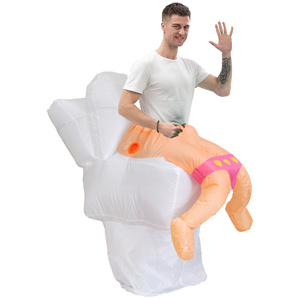 Надувной костюм-туалет для взрослых мужчин и женщин, подходит для ролевых игр, надувной костюм на все тело, костюм для вечеринки на Хэллоуин - Product Image 6