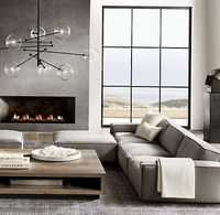 Ensemble de canapés modulaires en cuir Como au design moderne pour salon, meubles de luxe, canapé sectionnel en tissu
