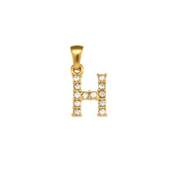 Pendentif Lettre en Zircon Tendance, Accessoires en Acier Inoxydable Plaqué Or 18K, Breloque Initiale Micro-Perle pour la Fabrication de Bijoux