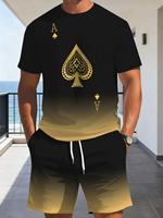 T-shirt décontracté pour homme à manches courtes, col rond, coupe ample, imprimé numérique 3D avec motif, en polyester