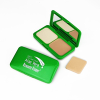 Palette de poudre mate nude 3 en 1 à 99% d'aloe vera, deux voies, avec une houppette, vente en gros