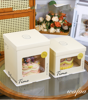 Boîtes à gâteaux en carton recyclable personnalisées YZ avec impression évanescente et poignée pour l'emballage de mille-feuilles et de mousses