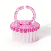 Mini-brosses professionnelles de manucure pour le nettoyage des ongles et des cheveux, avec virole sertie, manche en plastique, en nylon, pour le nettoyage des outils.