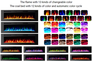 Cheminée électrique moderne à LED avec 13 couleurs de flamme modifiables, 40, 50, 60, <span class=keywords><strong>70</strong></span> pouces, pour salon - Product Image 2