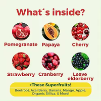 Gummies de fruits et légumes superaliments en gros, bien-être général, bonbons vitaminés sans sucre, 60 unités pour adultes
