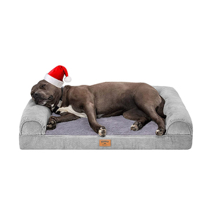 Factory Custom High Quality Breathable Orthopedic Grey Chenille Cooling Gel And Memory Foam <strong>Pet</strong> Dog Wholesale <strong>square</strong> Bulk <strong>Beds</strong> - Product Image 5