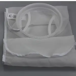 Sffiltech sıvı 500 mikron filtre torbası beyaz sağlanan fiyat dokunmamış kumaş hava filtresi malzeme naylon filtre bezi dikili