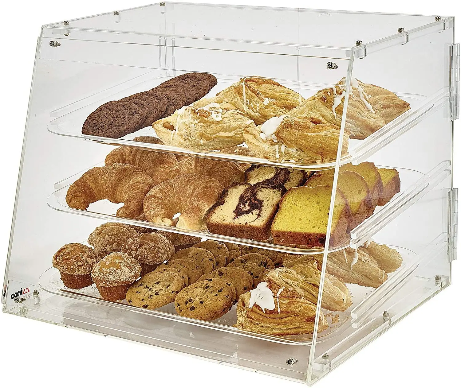 Clear Dessert Counter Top Showcase 3 Tier Bread Acrylic Cake Display Case Cabinet