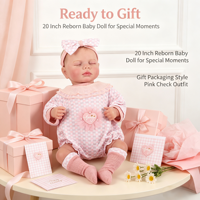 Poupée Bébé Reborn Réaliste Noire de 55,88 cm (22 po) avec Corps Entier en Vinyle, Corps en Tissu Léger et Pondéré, Tenue Florale Rose, Jouet de Collection pour Fille
