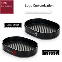 Assiette de service empilable en mélamine noire au design moderne pour restaurants de hot pot, idéale pour les homards et les poissons, en plastique, pour shabu-shabu
