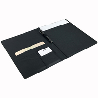 Portefeuille de bureau en cuir PU A4 vierge pour sublimation avec bloc-notes, pochette pour cartes de visite et porte-stylo