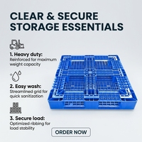 Palette en plastique Euro réutilisable à 4 voies avec base périmétrique complète pour la logistique d'entrepôt et d'exportation