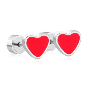 Pendientes de Moda para Mujer, Chapados en Oro, de Acero Inoxidable, Pendientes Simples con Forma de Corazón - Product Image 1
