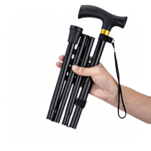 Folding <b>Walking</b> Cane Aluminum Alloy 4-Section Adjustable Twist Lock Rubber Tip Minimalist Design for Outdoor <b>Walking</b> - Product Image 1
