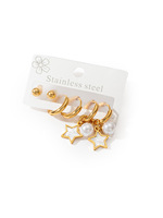 Nouvel ensemble de boucles d'oreilles clous plaquées or en gros pour femmes, boucles d'oreilles étoiles en métal creux, bijoux, boucles d'oreilles en acier inoxydable