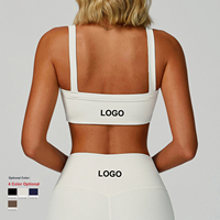 Soutien-gorge de sport côtelé personnalisé à séchage rapide et respirant pour le yoga, le Pilates, la course et le fitness pour femme