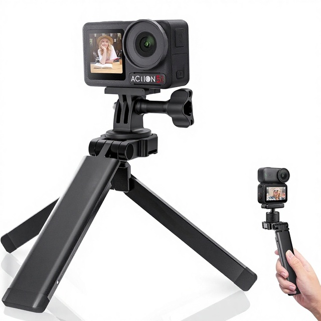 Magnetic Tripod Mount for Action 6/5 Pro/4/Osmo Nano/Osmo Pocket 3/360 Go Pro Hero 13/12/1/4" Insta360 X5/X4-Aluminium Alloy