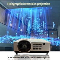 Projecteur laser 3LCD haute luminosité 6000lm, source lumineuse 0.44, affichage vidéo professionnel pour exposition d'art numérique