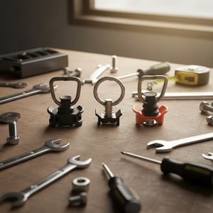 מסילת לוגיסטית למסילות רכבת, אביזר אלומיניום למסילות אוויריות, בסיס פלסטיק, אבזם ראצ'ט עם פין יחיד, מגן קפיצי 25 מ\"מ - Product Image 5