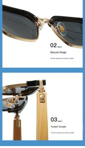 Güneş Gözlükleri Erkek Kadın Polarize Trendy UV Koruma Yeni Retro Ahşap Çerçeve TR Moda Spor Güneş Gözlükleri - Product Image 6