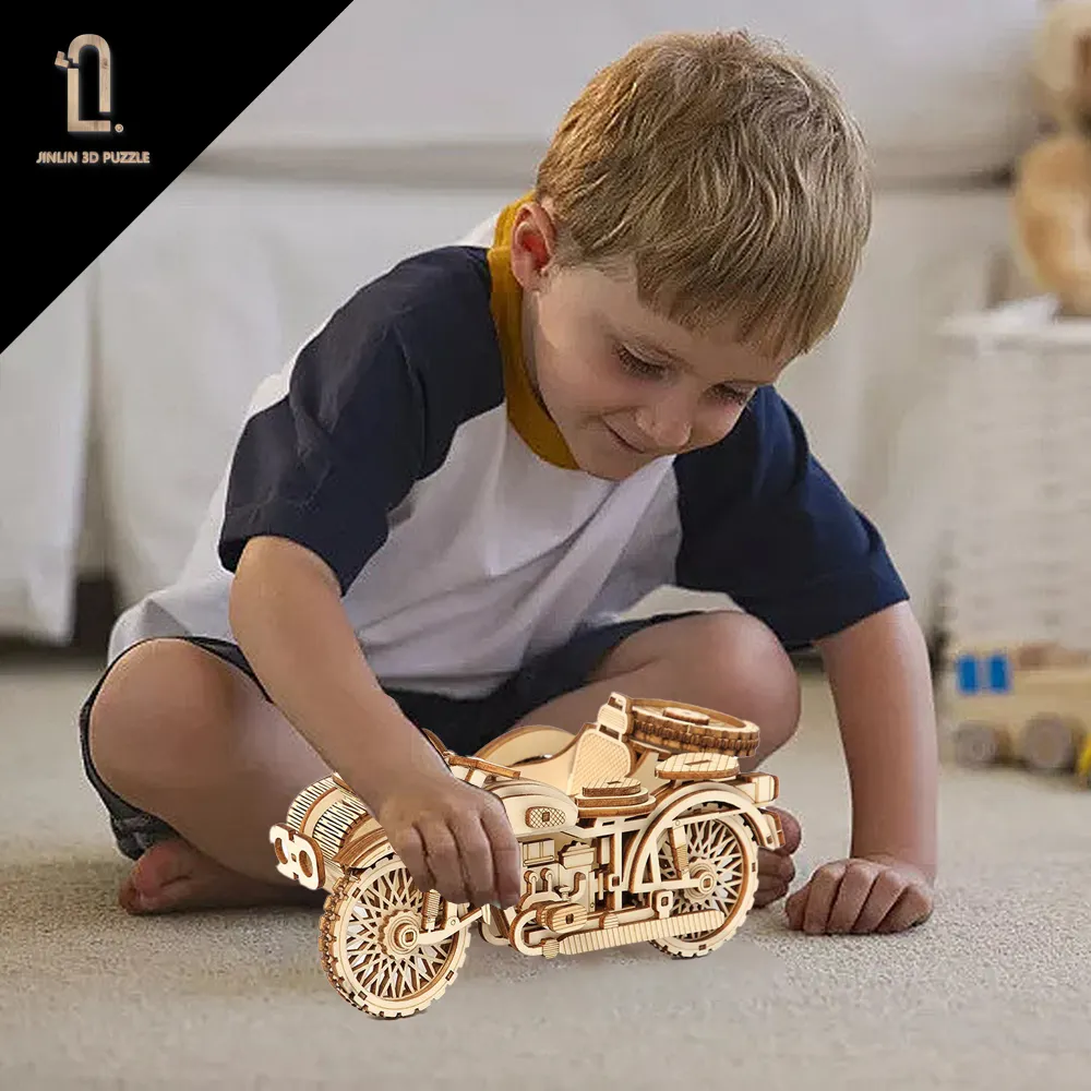 Original New DIY Motorcycle Wood Crafts Adult and Children Assembled Toys 3D Wooden Puzzles