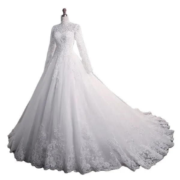 Sweetheart Wedding Gown Gorgeous Crystal Beaded Wedding Dresses Long Tail Robe De Mariage White Wedding Ball Gowns For Bride